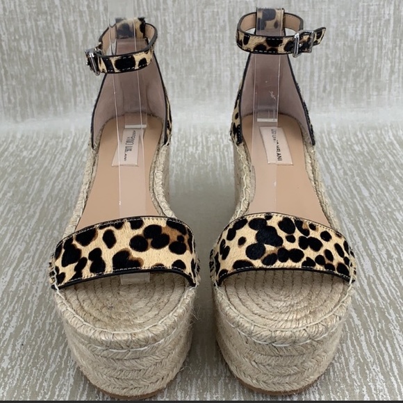 SOLD Leopard Print Jute Platform Wedge Espadrille Sandal - Picture 3 of 11